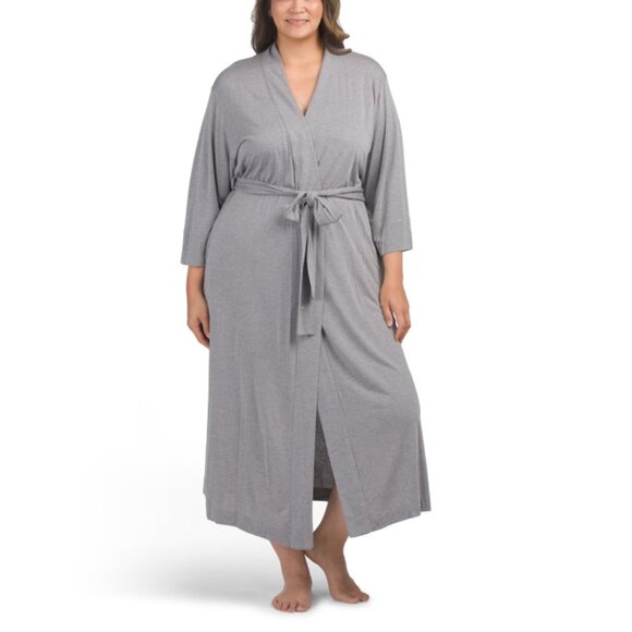 NATORI Heather Grey Plus Shangri La Robe - Picture 1 of 2